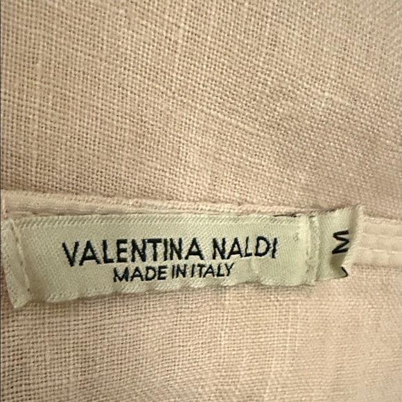 Elegant Floral Soft Pink Blouse 100% Linen #94 - Picture 5 of 8